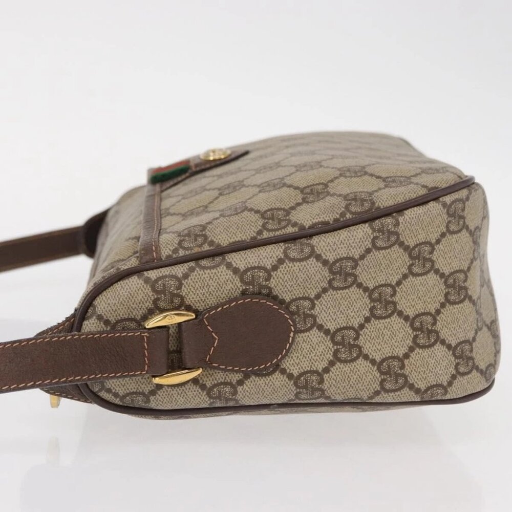 GUCCI GG Supreme Web Sherry Line Bag PVC Beige Gold 89 02 077 Auth 156280 - Picture 6 of 16